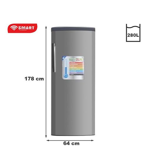 SMART TECHNOLOGY Congélateur Vertical STCD-325 - 280 L - 6 Tiroirs-Gris/Noir SMART TECHNOLOGY Congélateur Vertical STCD-325 - 280 L - 6 Tiroirs-Gris/Noir